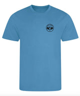 Love4Padel unisex light blue performance t-shirt with black logo