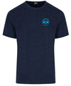 Love4Padel navy blue unisex cotton t-shirt with light blue logo