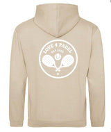 Love4Padel Beige unisex cotton hoodie with white logo