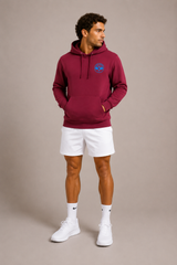 Love4Padel beige unisex cotton hoodie with white logo