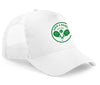 Love4Padelunisex white trucker cap with wimbledon green logo