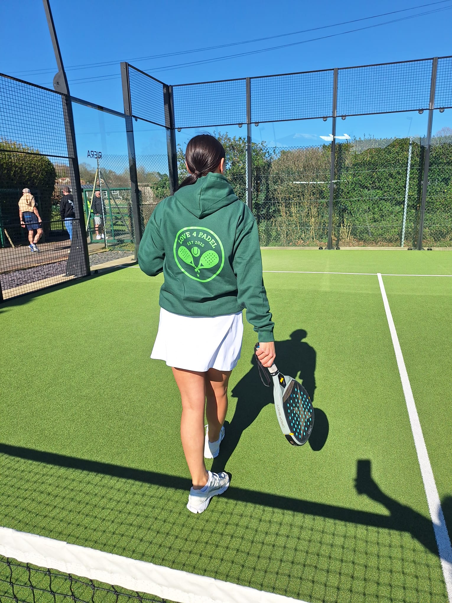 Love4Padel eden green unisex cotton hoodie with light green logo