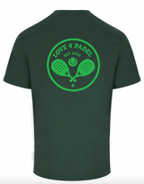 Love4Padel eden green unisex cotton t-shirt with green logo